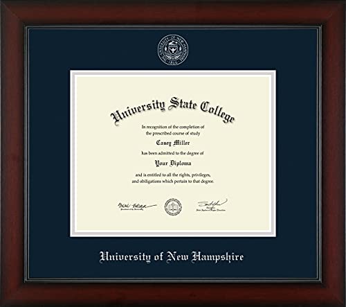 University of New Hampshire - Officially Licensed - Silver Embossed Diploma Frame - Document Size 10" x 8"