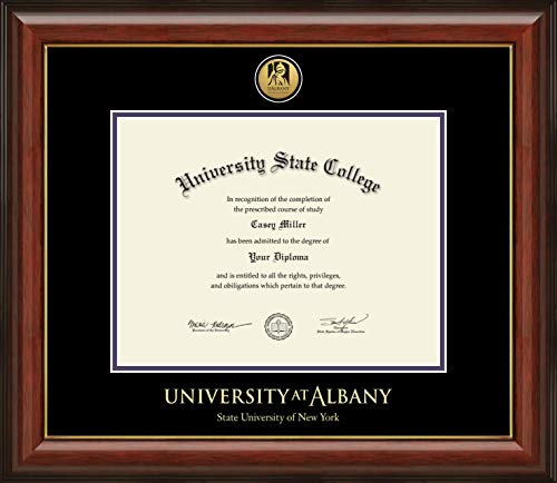 University at Albany State University of New York - Officially Licensed - Gold Medallion Diploma Frame - Document Size 11" x 8.5"