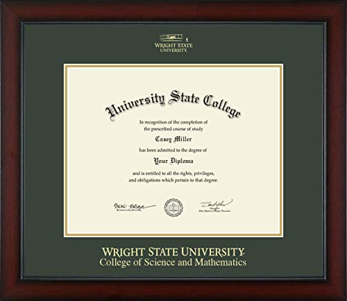 Wright State University College of Science and Mathematics - Officially Licensed - Gold Embossed Diploma Frame - Document Size 14" x 11"