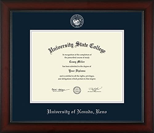 University of Nevada Reno - Officially Licensed - Silver Embossed Diploma Frame - Document Size 11" x 8.5"