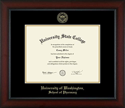 University of Washington School of Pharmacy - Officially Licensed - Gold Embossed Diploma Frame - Document Size 11" x 8.5"