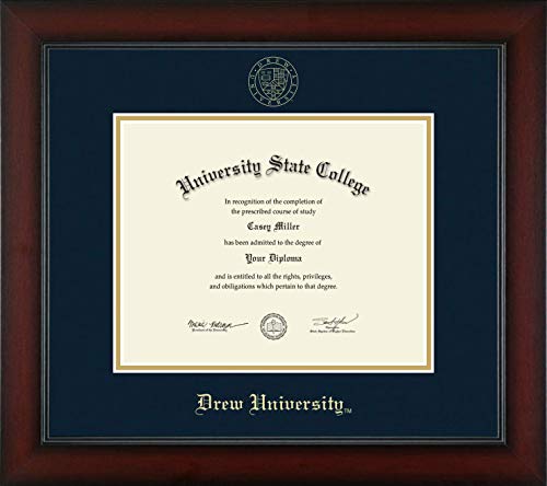 Drew University - Officially Licensed - Gold Embossed Diploma Frame - Document Size 10" x 8"