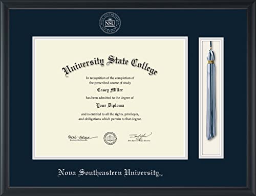 Nova Southeastern University - Officially Licensed - Silver Embossed Tassel Diploma Frame - Document Size 14" x 11"