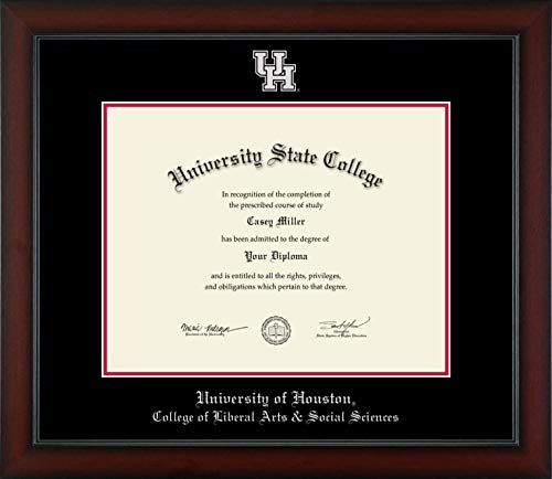 University of Houston College of Liberal Arts and Social Sciences - Officially Licensed - Silver Embossed Diploma Frame - Document Size 14" x 11"