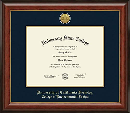 University of California Berkeley College of Environmental Design - Officially Licensed - Gold Medallion Diploma Frame - Document Size 11" x 8.5"