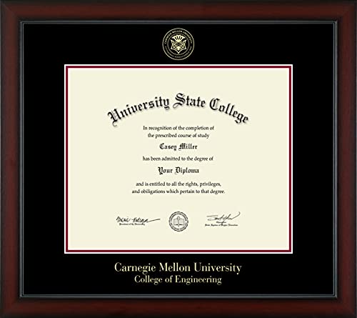 Carnegie Mellon University College of Engineering - Officially Licensed - Gold Embossed Diploma Frame - Document Size 17" x 14"