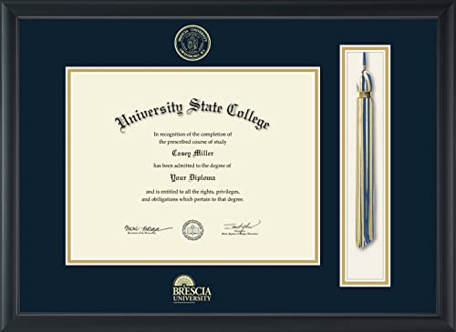 Brescia University - Officially Licensed - Gold Embossed Tassel Diploma Frame - Document Size 11" x 8.5"