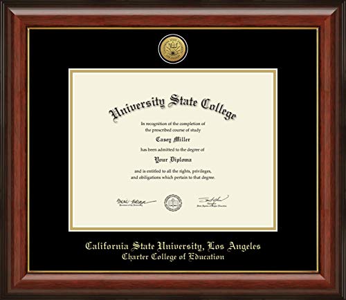 California State University Los Angeles Charter College of Education - Officially Licensed - Gold Medallion Diploma Frame - Document Size 11" x 8.5"