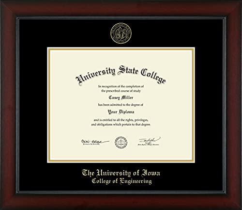 Framerly For The University of Iowa College of Engineering - Officially Licensed - Gold Embossed Diploma Frame - Document Size 11" x 8.5"