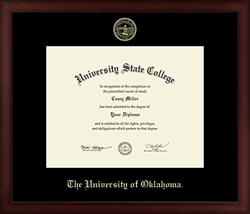 The University of Oklahoma - Officially Licensed - Gold Embossed Diploma Frame - Document Size 11" x 8.5"