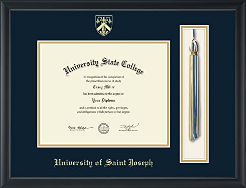 University of Saint Joseph in Connecticut - Officially Licensed - Gold Embossed Tassel Diploma Frame - Document Size 10" x 8"