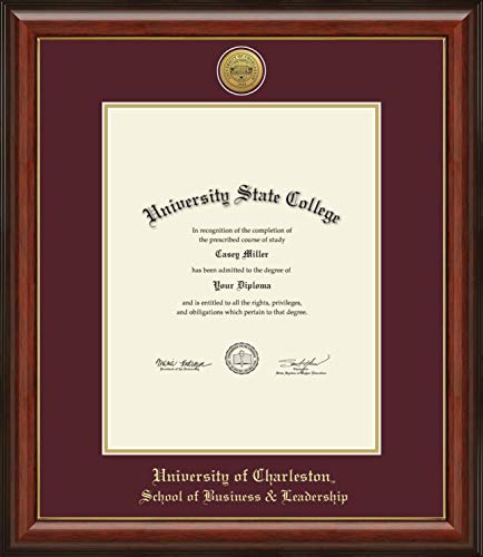 University of Charleston School of Business & Leadership - Officially Licensed - Gold Medallion Diploma Frame - Document Size 11" x 14"