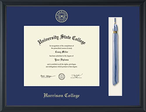 Harrison College - Officially Licensed - Gold Embossed Tassel Diploma Frame - Document Size 10" x 8"