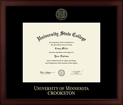 University of Minnesota Crookston - Officially Licensed - Gold Embossed Diploma Frame - Document Size 11" x 8.5"