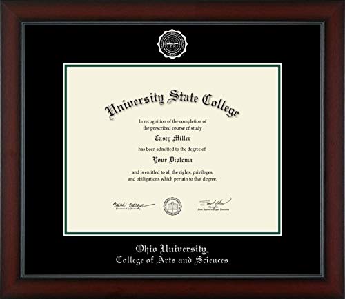 Ohio University College of Arts and Sciences - Officially Licensed - Bachelor's/Master's - Silver Embossed Diploma Frame - Document Size 14" x 11"