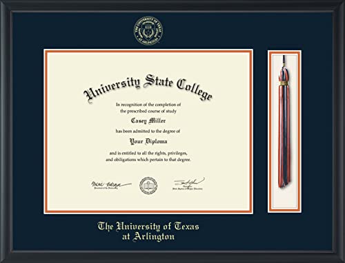 The University of Texas at Arlington - Officially Licensed - Gold Embossed Tassel Diploma Frame - Document Size 14" x 11"