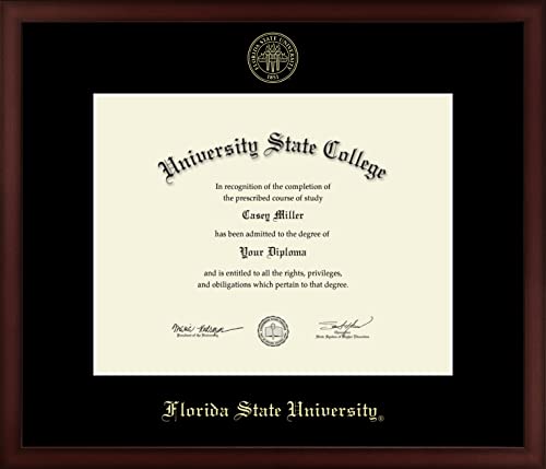 Framerly For Florida State University - Officially Licensed - Gold Embossed Diploma Frame - Document Size 14" x 11"