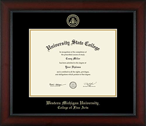 Western Michigan University College of Fine Arts - Officially Licensed - Gold Embossed Diploma Frame - Document Size 11" x 8.5"