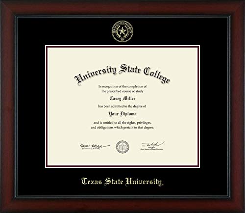 Texas State University - Officially Licensed - Gold Embossed Diploma Frame - Document Size 14" x 11"