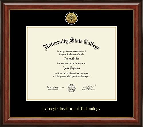 Carnegie Mellon University Carnegie Institute of Technology - Officially Licensed - Gold Medallion Diploma Frame - Document Size 17" x 14"