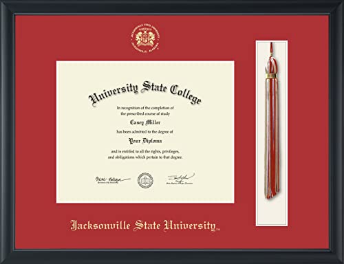 Jacksonville State University - Officially Licensed - Gold Embossed Tassel Diploma Frame - Document Size 10" x 8"