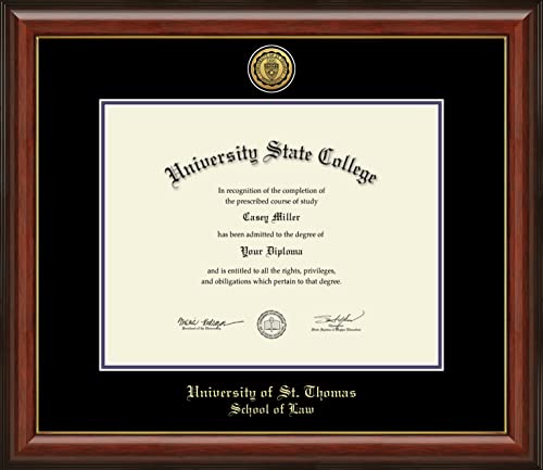 University of St. Thomas School of Law - Officially Licensed - Gold Embossed Diploma Frame - Document Size 14" x 11"