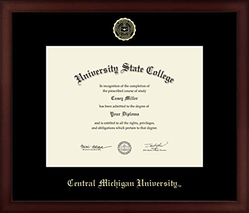 Central Michigan University - Officially Licensed - Bachelor's/Master's - Gold Embossed Diploma Frame - Document Size 11" x 8.5"