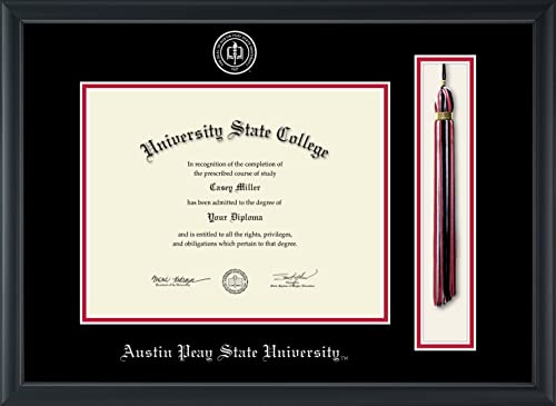 Austin Peay State University - Officially Licensed - Silver Embossed Tassel Diploma Frame - Document Size 11" x 8.5"