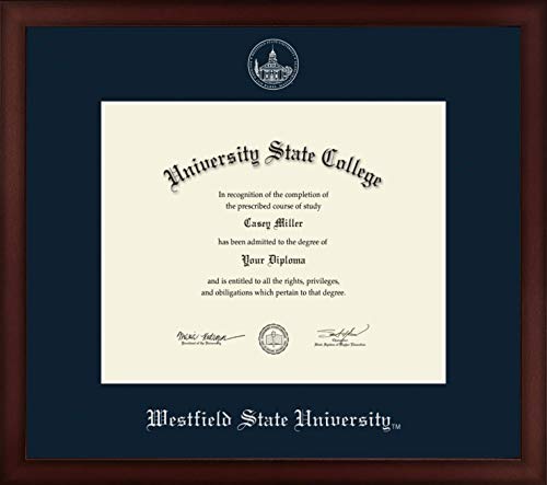 Westfield State University - Officially Licensed - Silver Embossed Diploma Frame - Document Size 11" x 9"