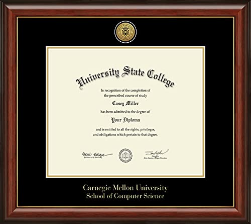 Carnegie Mellon University School of Computer Science - Officially Licensed - Gold Medallion Diploma Frame - Document Size 17" x 14"