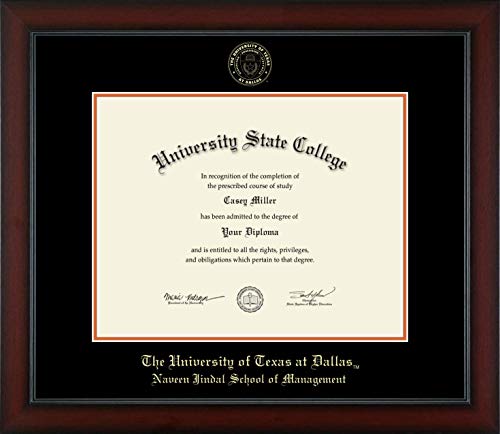 The University of Texas at Dallas Naveen Jindal School of Management - Officially Licensed - Gold Embossed Diploma Frame - Document Size 14" x 11"