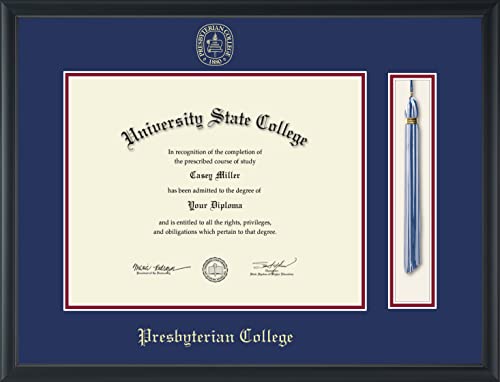 Presbyterian College - Officially Licensed - Gold Embossed Tassel Diploma Frame - Document Size 14" x 11"