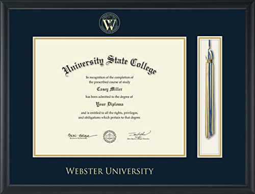 Webster University - Officially Licensed - Gold Embossed Tassel Diploma Frame - Document Size 13.75" x 10.75"