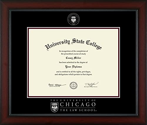 University of Chicago The Law School - Officially Licensed - Silver Embossed Diploma Frame - Document Size 12" x 9"