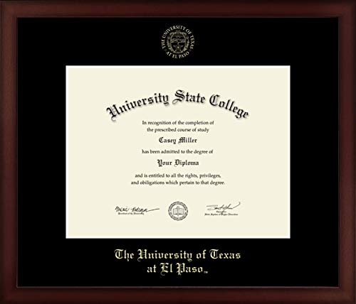 University of Texas at El Paso - Officially Licensed - Bachelor's/Master's - Gold Embossed Diploma Frame - Document Size 11" x 8.5"