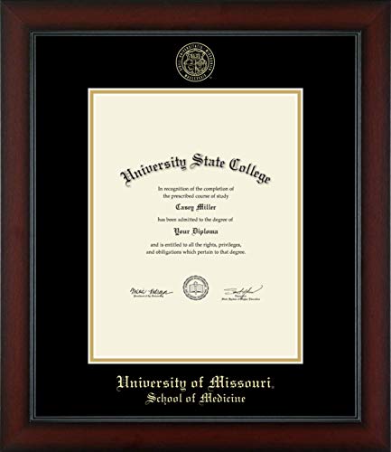 University of Missouri Columbia School of Medicine - Officially Licensed - Bachelor's/Master's - Gold Embossed Diploma Frame - Document Size 8.5" x 11"