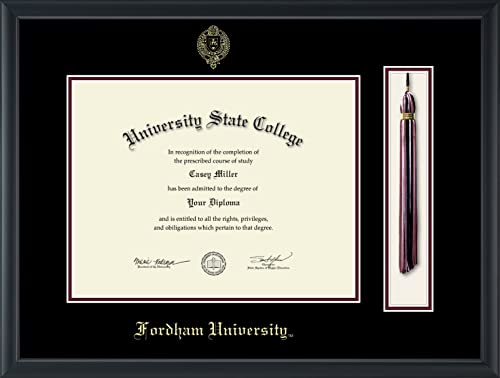 Fordham University - Officially Licensed - Gold Embossed Tassel Diploma Frame - Document Size 13" x 10"