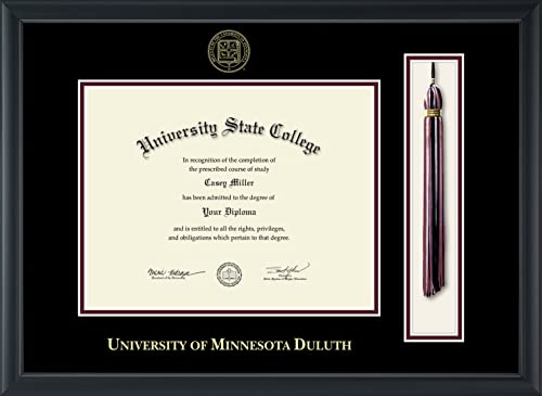 University of Minnesota Duluth - Officially Licensed - Gold Embossed Tassel Diploma Frame - Document Size 11" x 8.5"