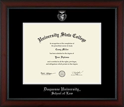 Duquesne University School of Law - Officially Licensed - Post-Spring 2018 PhD - Silver Embossed Diploma Frame - Document Size 14" x 11"