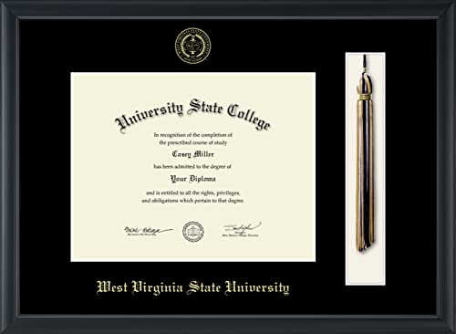 West Virginia State University - Officially Licensed - Gold Embossed Tassel Diploma Frame - Document Size 11" x 8.5"