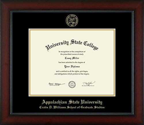 Appalachian State University Cratis D. Williams School of Graduate Studies - Officially Licensed - Gold Embossed Diploma Frame - Document Size 11" x 8.5"