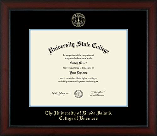 The University of Rhode Island College of Business - Officially Licensed - Gold Embossed Diploma Frame - Document Size 14" x 11"