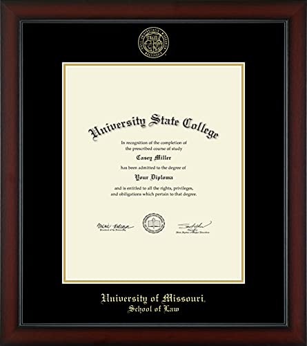 University of Missouri Columbia School of Law - Officially Licensed - Pre-Spring 2021 PhD - Gold Embossed Diploma Frame - Document Size 14" x 17"