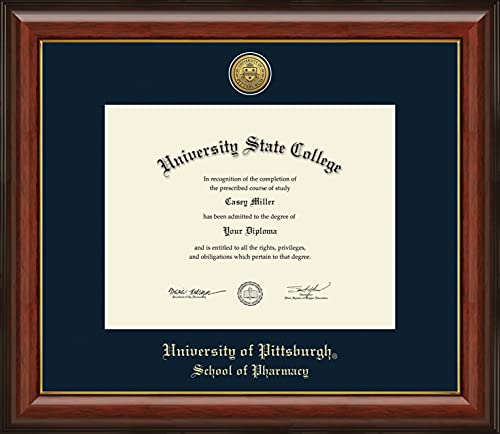 University of Pittsburgh School of Pharmacy - Officially Licensed - Gold Medallion Diploma Frame - Document Size 11" x 8.5"