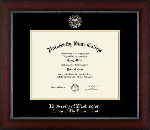 University of Washington College of The Environment - Officially Licensed - Gold Embossed Diploma Frame - Document Size 11" x 8.5"