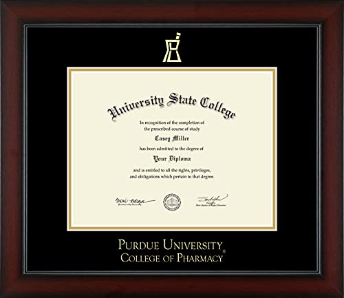 Purdue University College of Pharmacy - Officially Licensed - Master's/PhD - Gold Embossed Diploma Frame - Document Size 11" x 8.5"