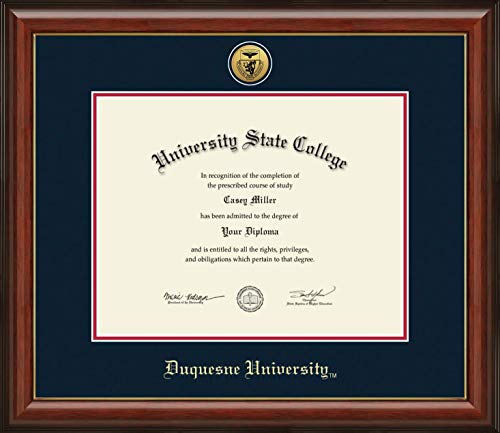 Duquesne University - Officially Licensed - PhD - Gold Medallion Diploma Frame - Document Size 14" x 11"