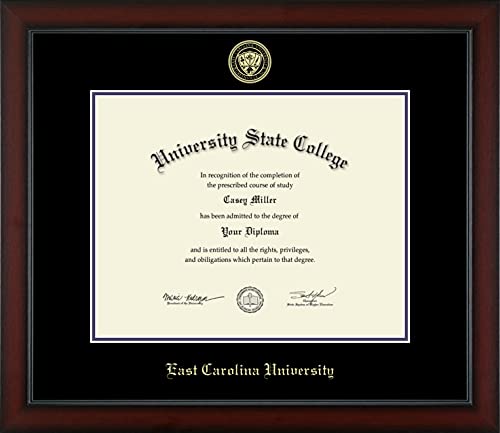 East Carolina University - Officially Licensed - Gold Embossed Diploma Frame - Document Size 14" x 11"