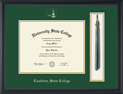 Castleton State College - Officially Licensed - Gold Embossed Tassel Diploma Frame - Document Size 10" x 8"