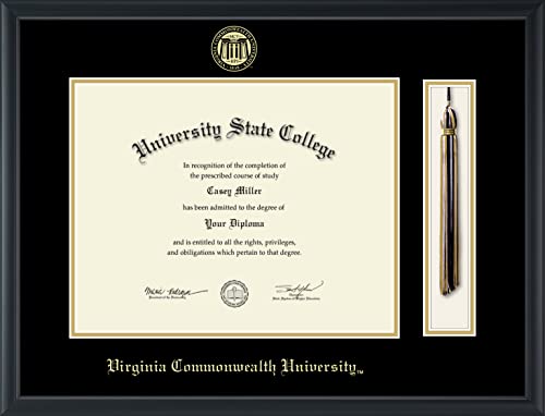 Virginia Commonwealth University - Officially Licensed - Gold Embossed Tassel Diploma Frame - Document Size 14" x 11"